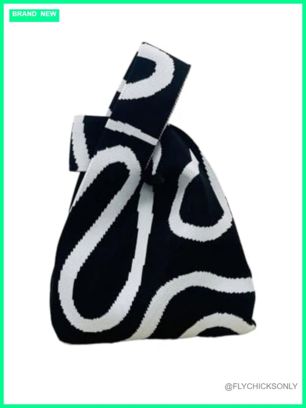 Women's Graphic Crochet Knit Satchel Handbag Tote Purse